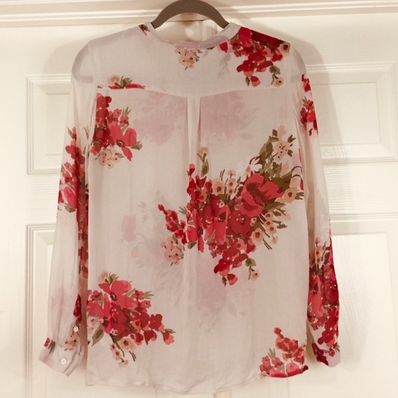 Joie Devitri Watercolour Floral Silk Blouse Medium - Picture 5 of 7